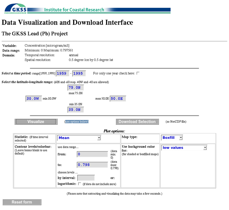 Selection interface